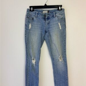 Anchor Blue Ripped Light Denim Skinny Jeans